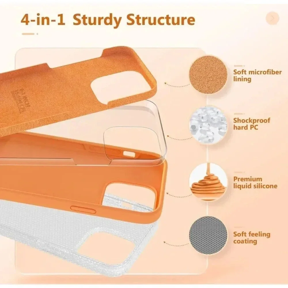 GONEZ For iPhone 14 Pro Case‎ With 2 Pack Screen Protector Orange